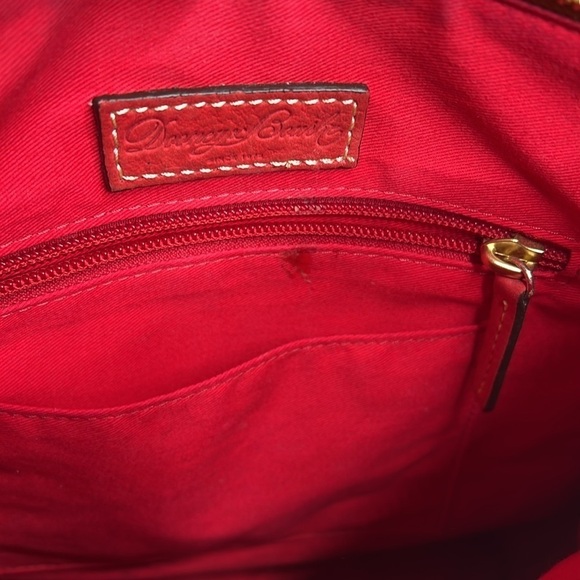 Dooney & Bourke Florentine Letter Carrier Red Suede Crossbody Bag - Picture 11 of 13